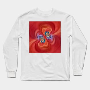 shades of scarlet yellow and red twisting cyclone style design Long Sleeve T-Shirt